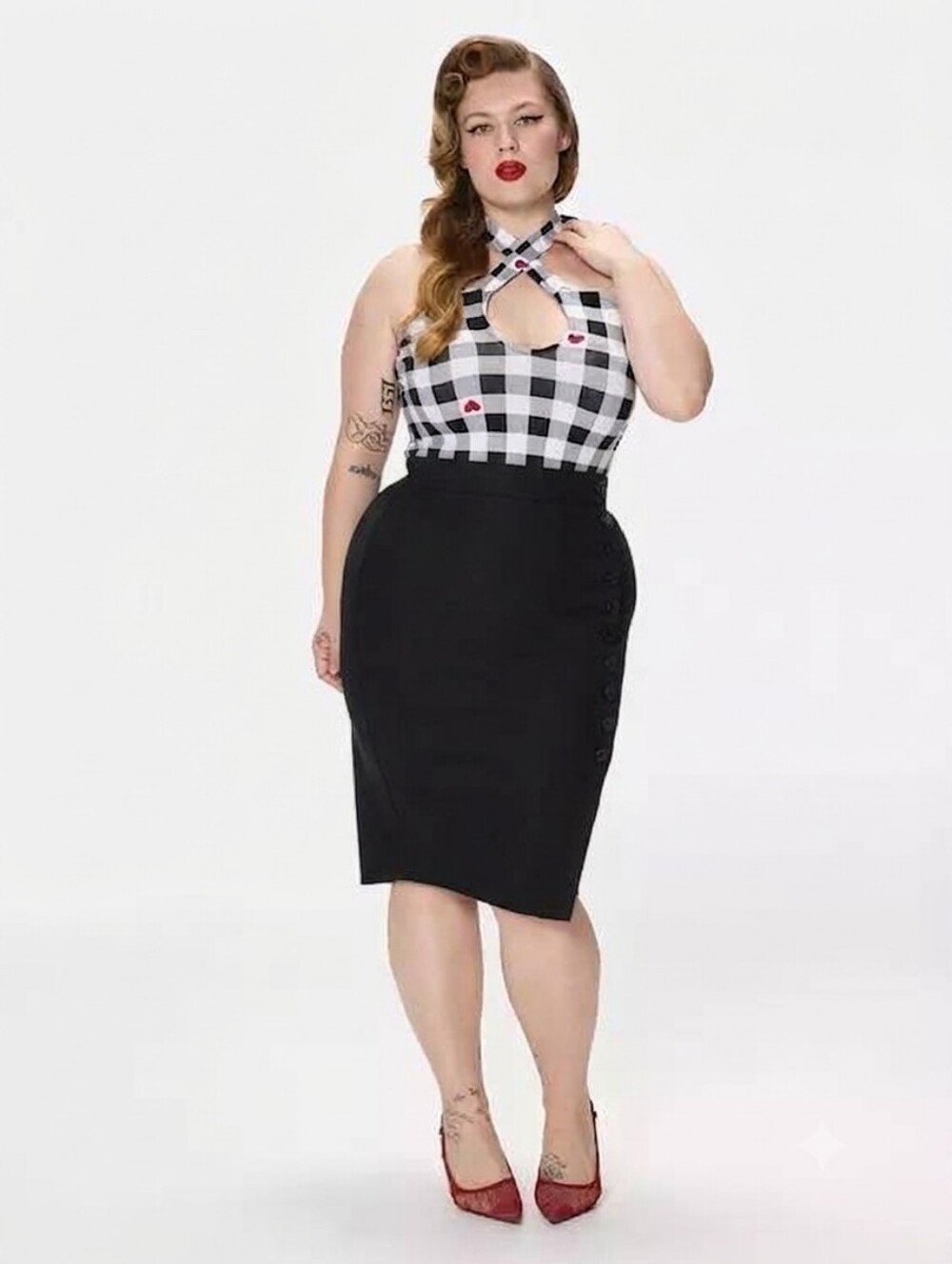 NWT Torrid Retro Chic Ponte Black Button Slit Pencil Skirt Plus Size 3 3x